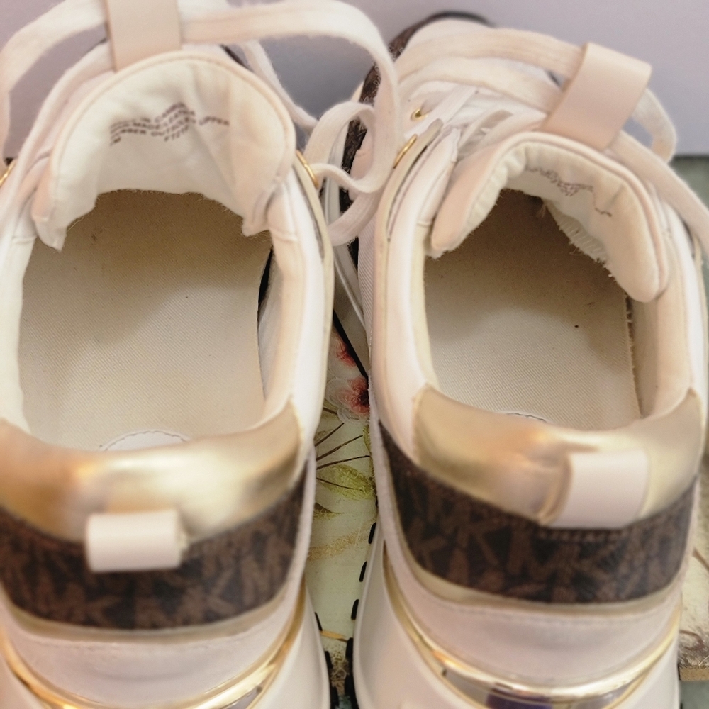 Michael Michael Kors Theo MK Intial Canvas and Suede Trainer Size 7 - Picture 9 of 13